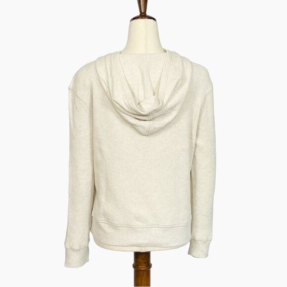 Stars Above Cream Waffle Knit Hoodie XS Cozy Lounge Pullover Gift - Picture 3 of 10